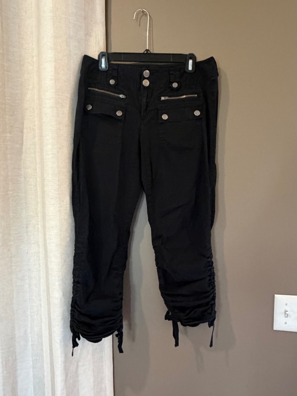 INC INternational Concepts Crgo Embellished Cropped Cinched Calf Pants, Size 8